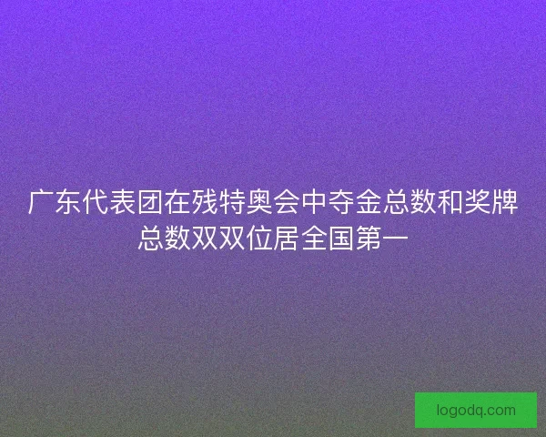 广东代表团在残特奥会中夺金总数和奖牌总数双双位居全国第一